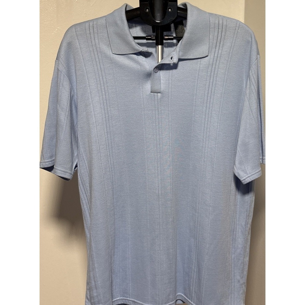 Claiborne Polo Shirt Men's XL Short Sleeve light blue soft‎
